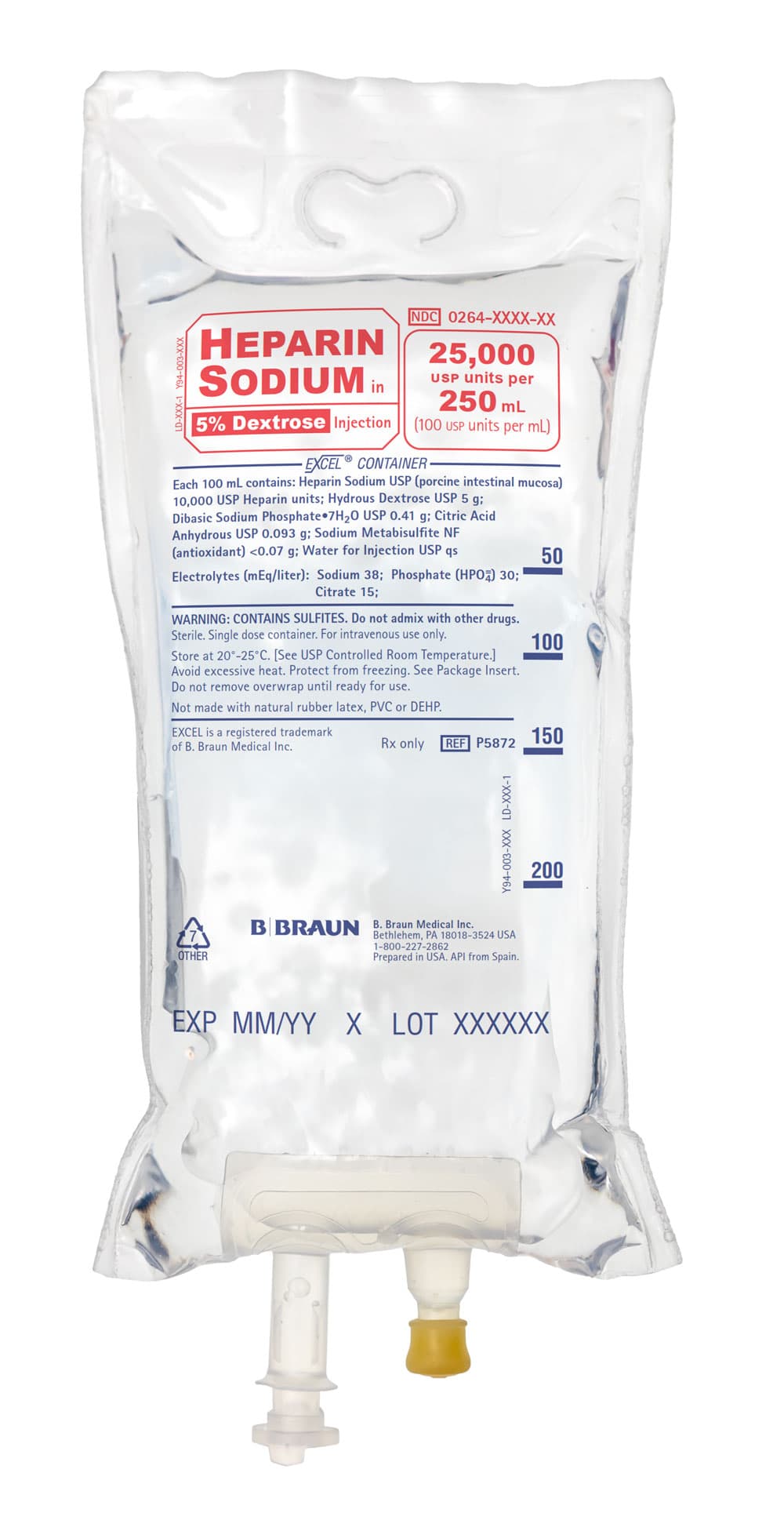 25,000 Units Heparin in 5% Dextrose Inj.-Image