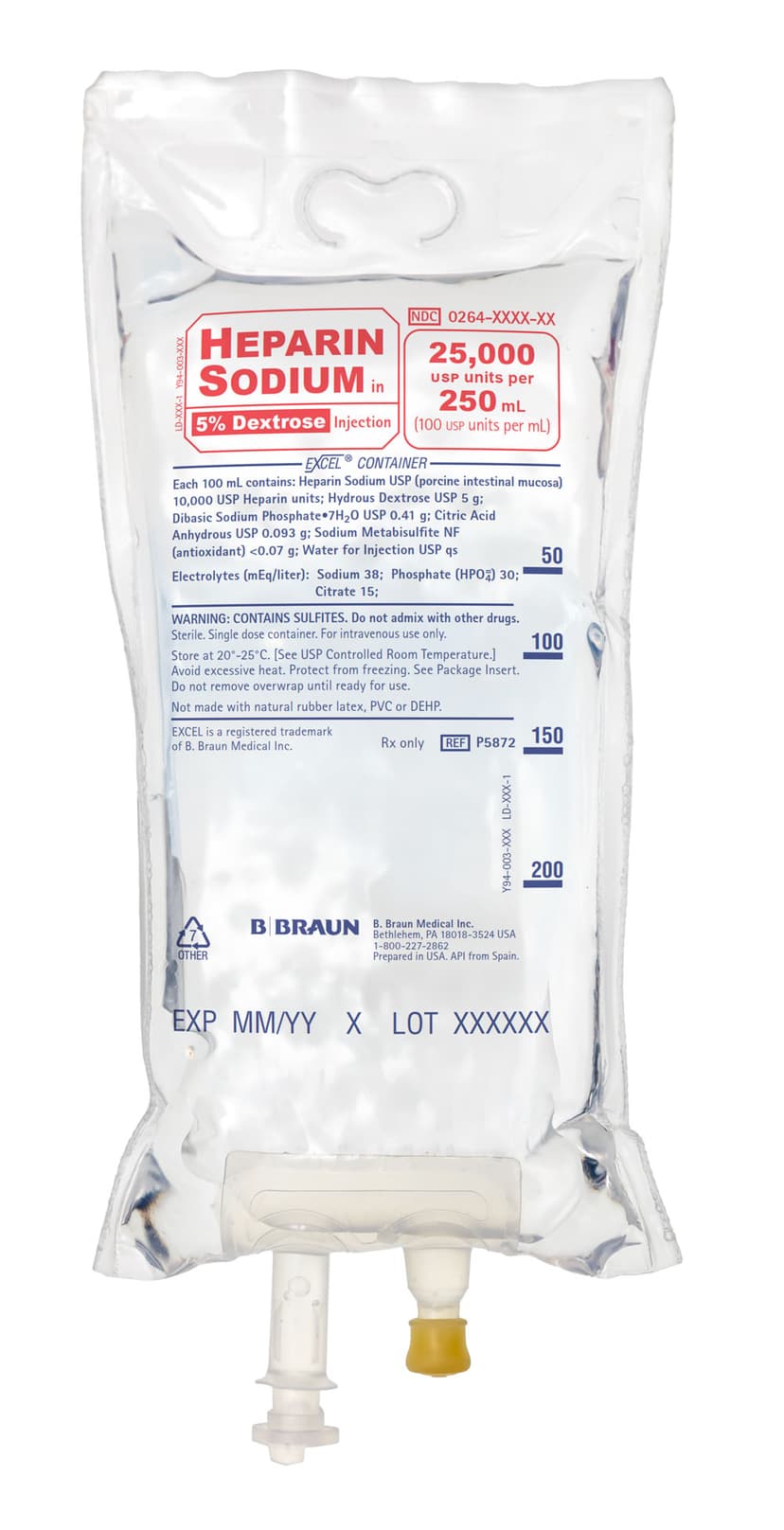 25,000 Units Heparin in 5% Dextrose Inj.-Image