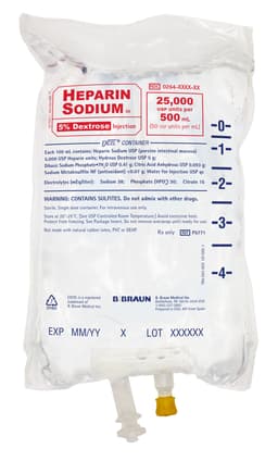 25,000 Units Heparin in 5% Dextrose Inj.-Image