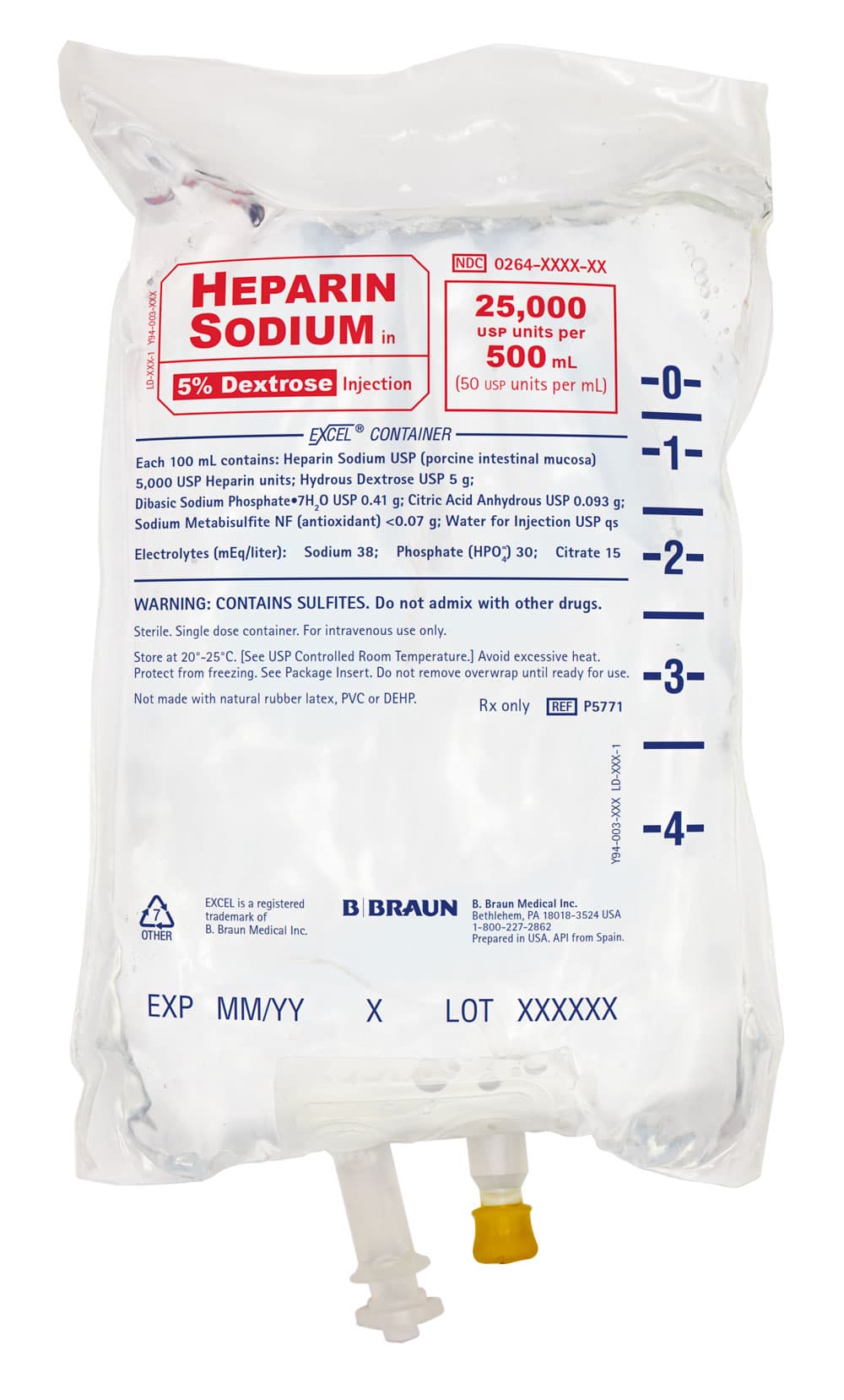 25,000 Units Heparin in 5% Dextrose Inj.-Image